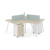 Shine-D Y-Shaped 3-Pax Office Desk Metal Frame Workstation